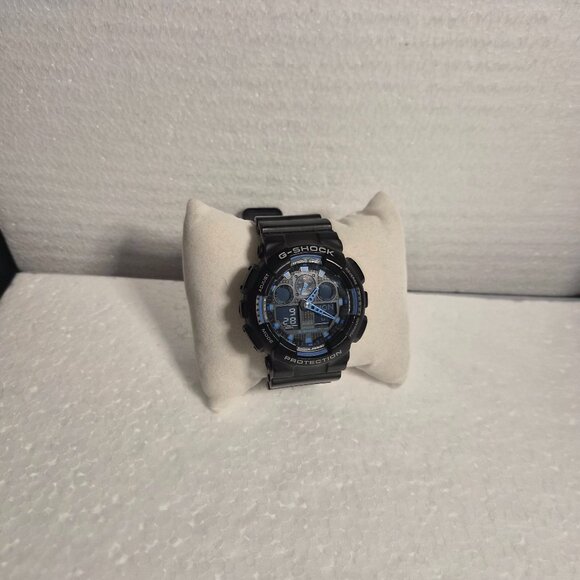 Casio G Shock Black with Blue Matte finish analog / digital - Picture 1 of 12